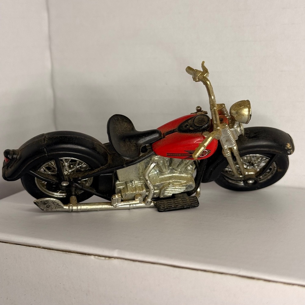 1995 Matchbox Harley-Davidson Knucklehead Motorcycle Vintage Diecast 1:18 Red